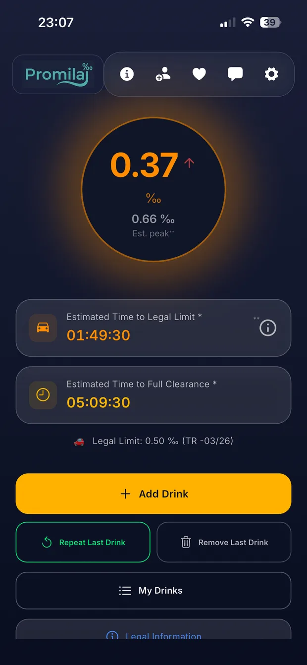 Legal Limit Timer